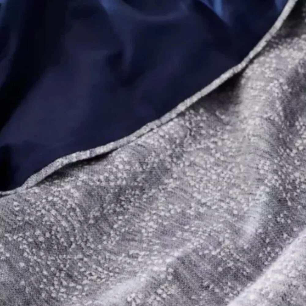 The Threadery Euro Sham Lot of 2 Linen Erased Jacquard Blue Navy Blazer 26 x 26